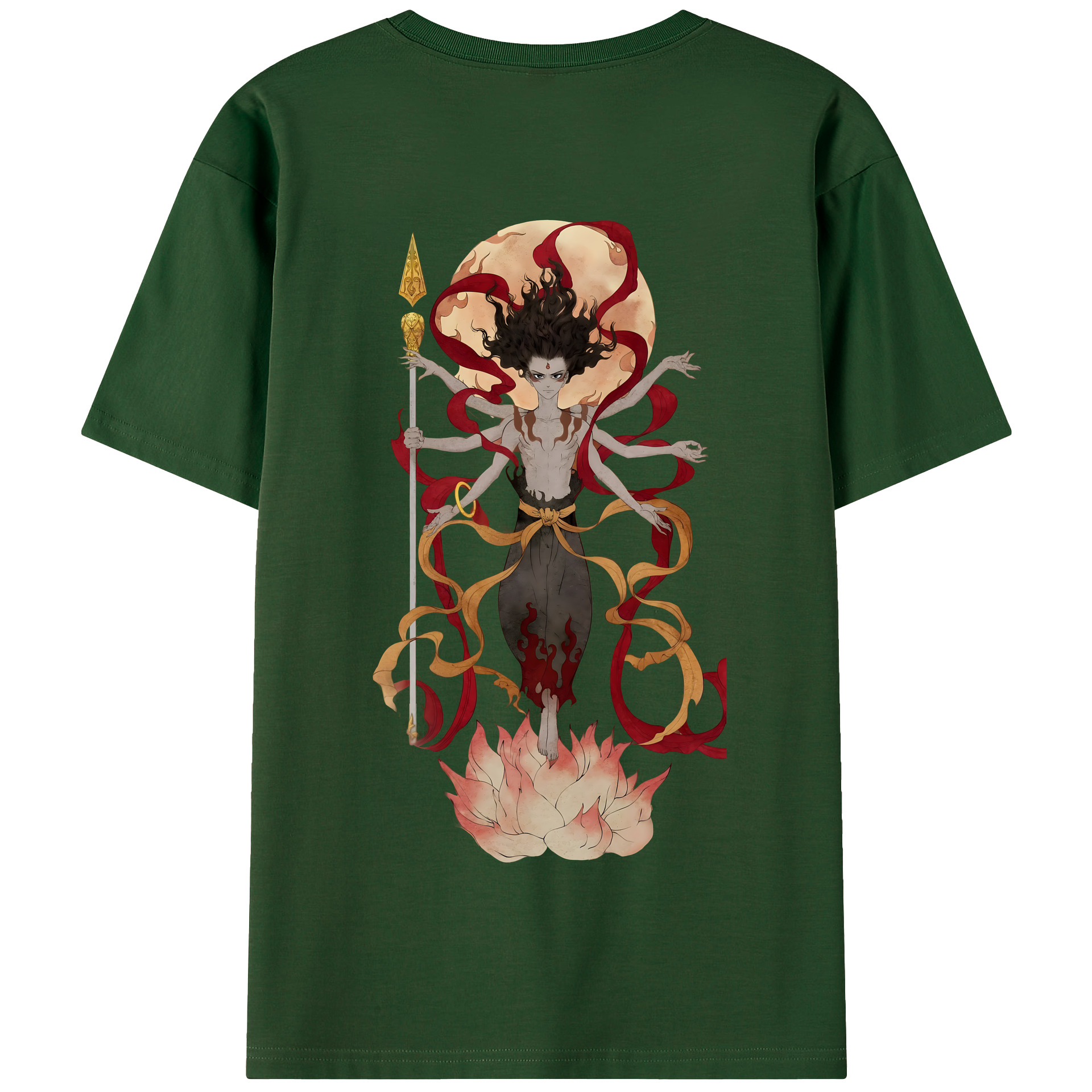 （画像用） Ne Zha 2 ナタ 魔童の大暴れ 綿100％半袖Tシャツ（背面プリント）
